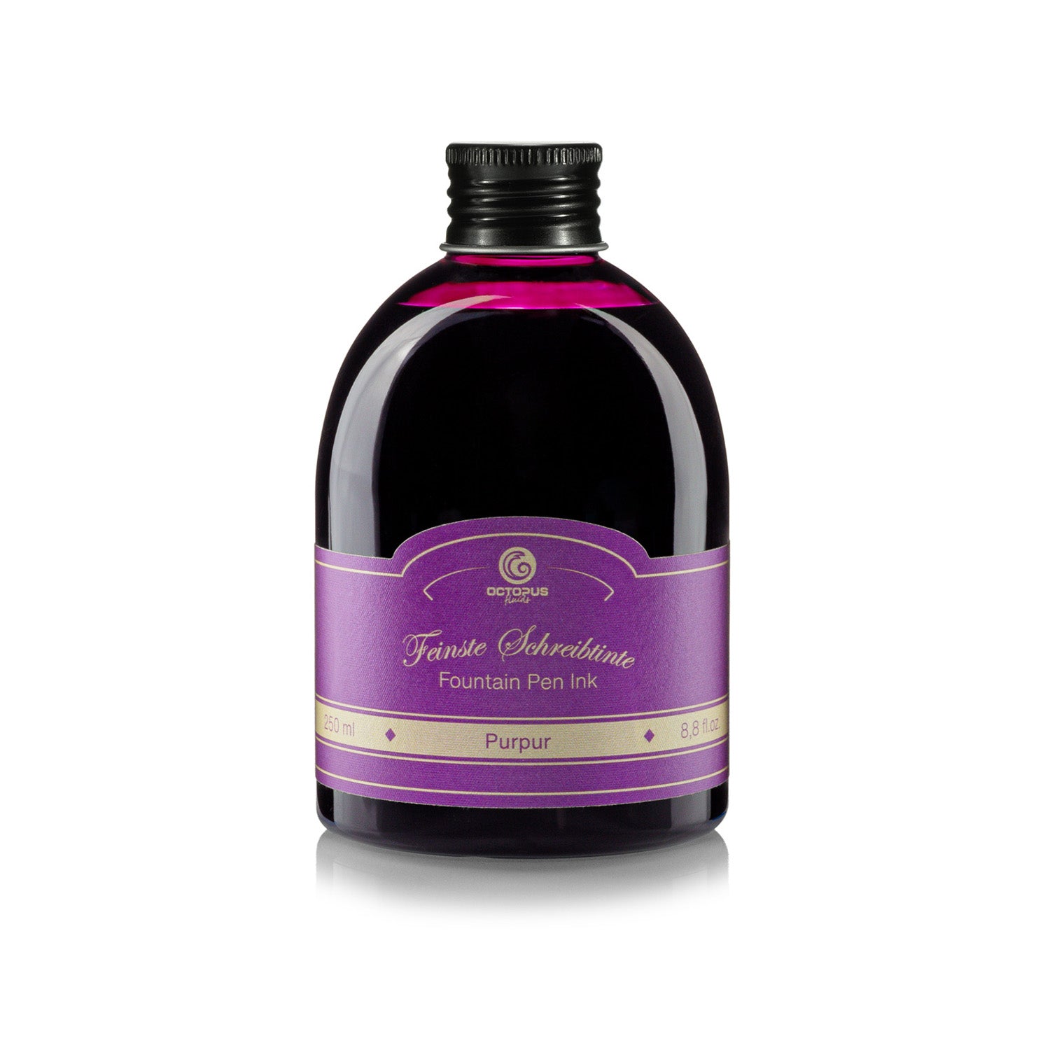 Octopus Fluids Fountain Pen Ink - 250 ml Bottle - Purpur Purple - Made in Germany