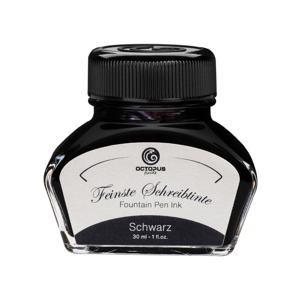 Octopus Fluids Fountain Pen Ink - 30 ml Bottle - Schwarz Black Made in Germany