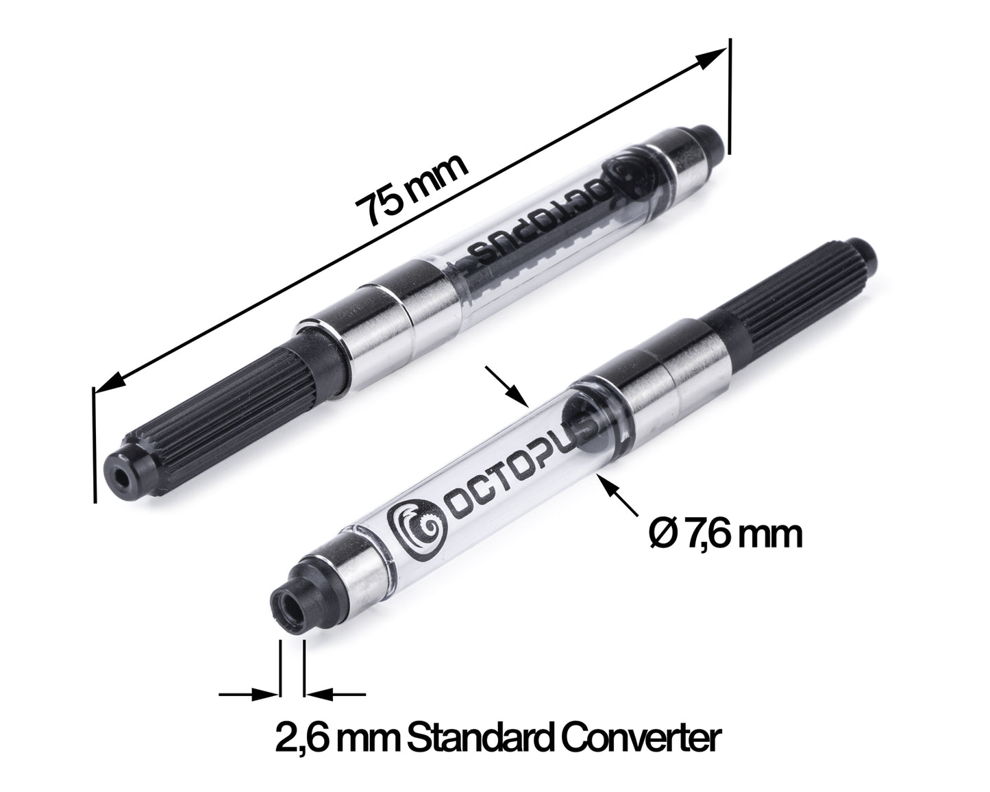 Octopus Fluids Standard International Fountain Pen Piston Converter dimensions