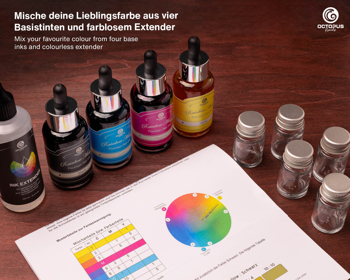 Octopus Fluids RIMIK Rainbow Ink Mixing Kit For Fountain Pens mixing 1