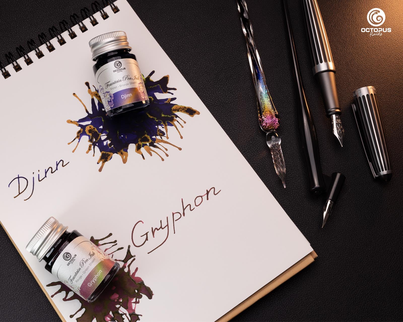 Octopus Fluids Sheening Fountain Pen Ink Sets x 10 ml Bottles
