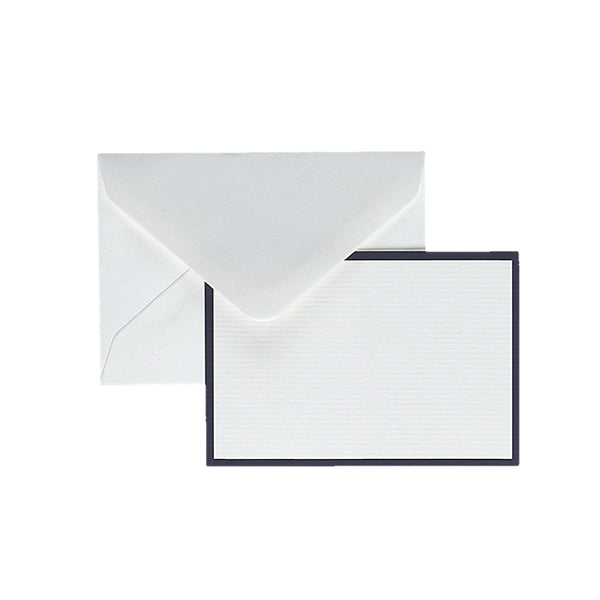 Original Crown Mill Bi-Color Small Note Card Letter Set - White Navy Blue