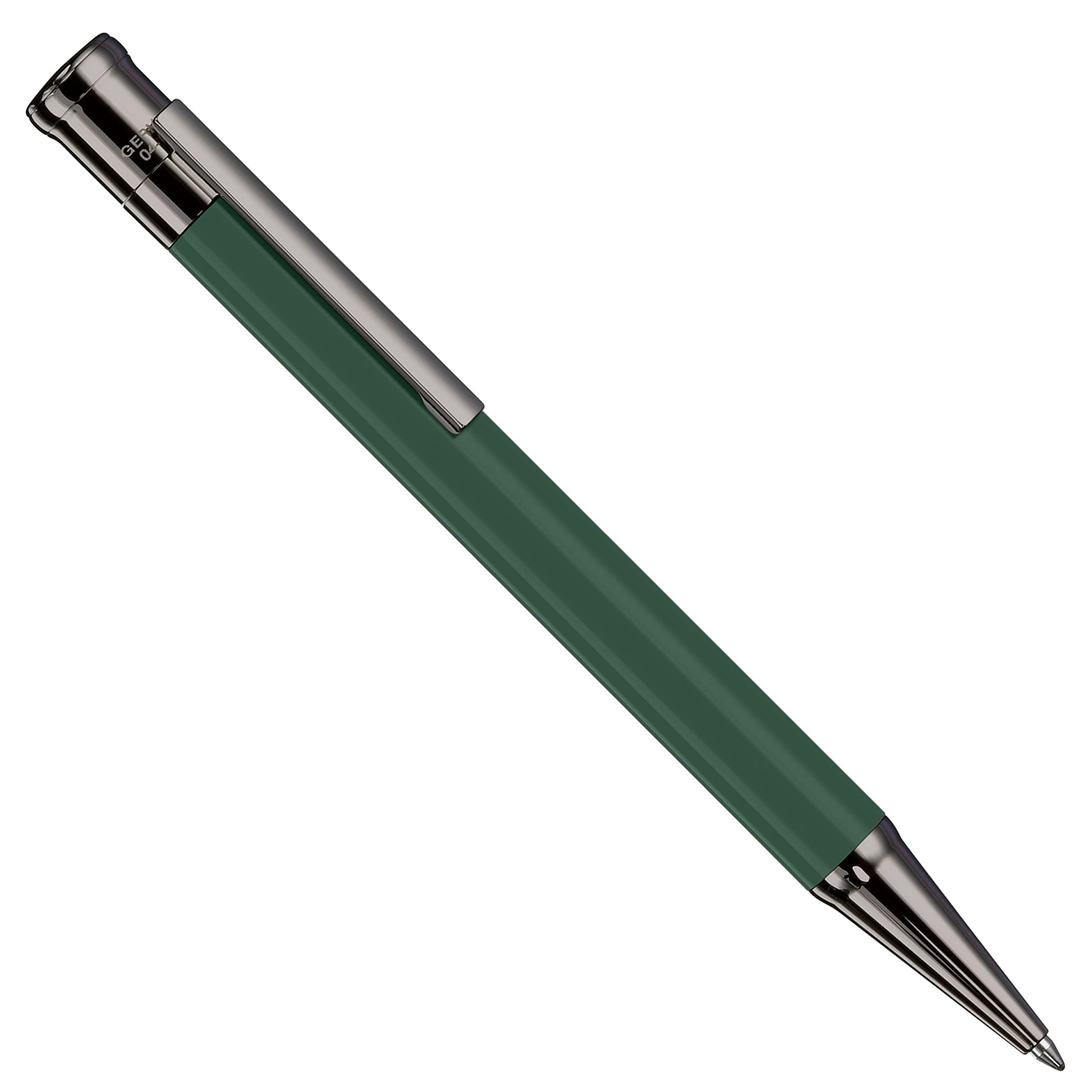 Otto Hutt Design 4 Ballpoint Pen - Sage Green - Platinum Trim Made in Germany