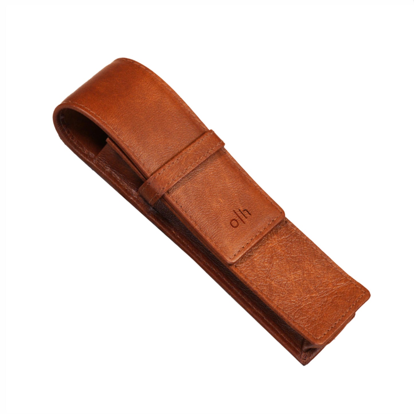 Otto Hutt Premium Leather 2 Pen Case - Cognac - Made in Germany