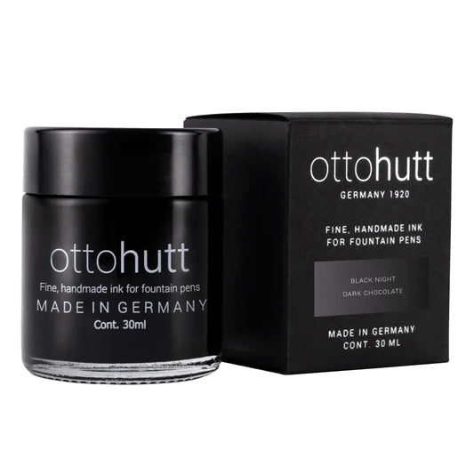 Otto Hutt Scented Fountain Pen Ink - 30ml Bottle - Black Night - Dark Chocolate Scent - Made in Germany