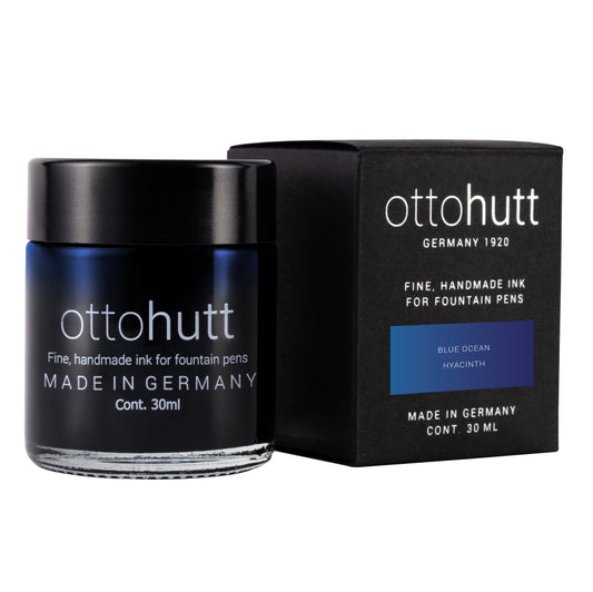 Otto Hutt Scented Fountain Pen Ink - 30ml Bottle - Blue Ocean Navy Blue - Hyacinth