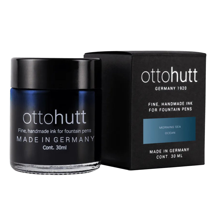 Otto Hutt Scented Fountain Pen Ink - 30ml Bottle - Morning Sea Dark Blue - Ocean Scent - Made in Germany