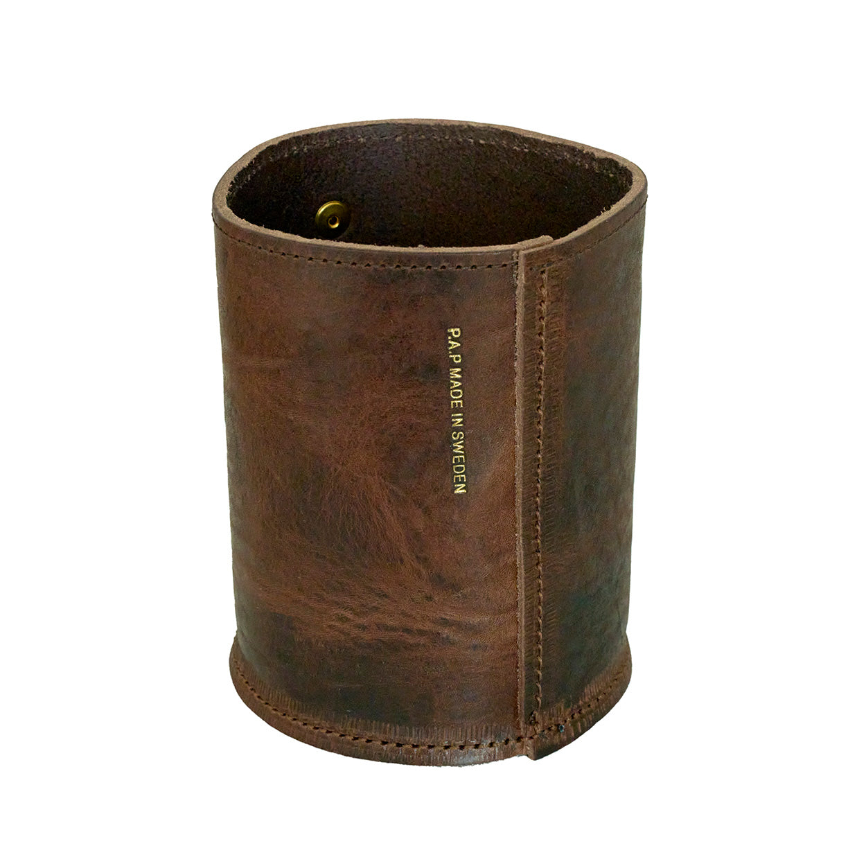 PAP Sweden Leather Pen Cup - Brown back