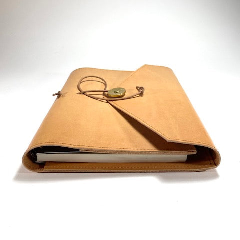 PAP Ulf Italian Leather Notebook Cover A5 - Cognac - Made in Sweden angle