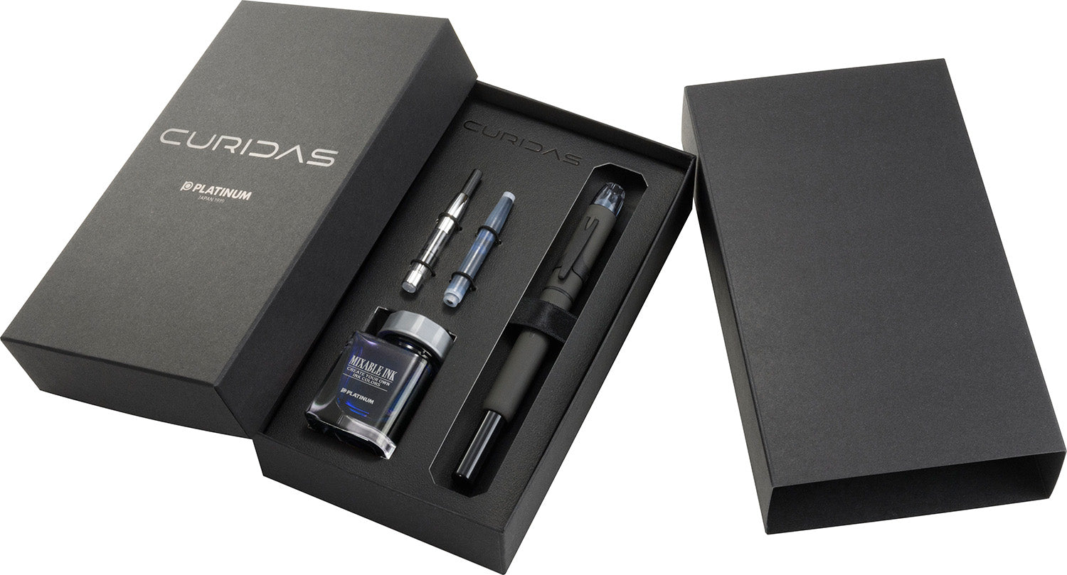 Platinum Curidas Matte Retractable Nib Fountain Pen Limited Edition Matte Black Gift Box