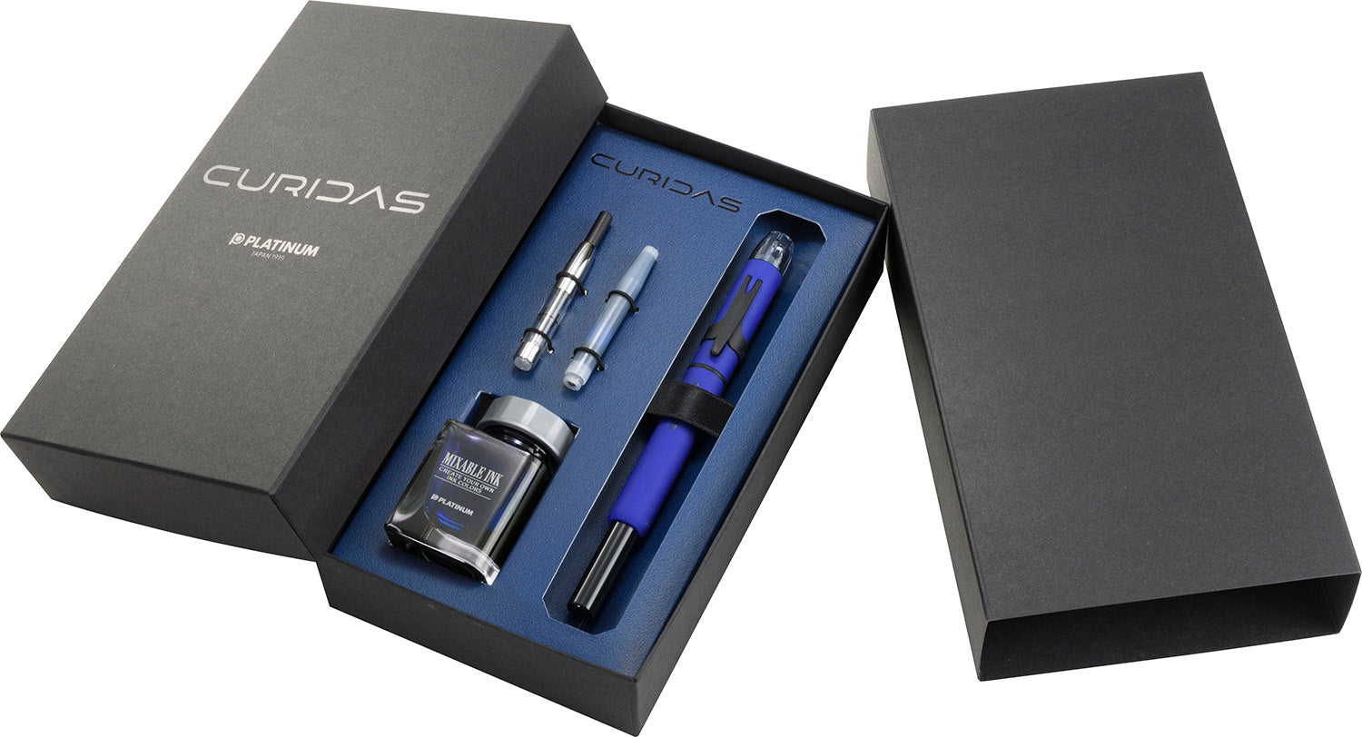 Platinum Curidas Matte Retractable Nib Fountain Pen Limited Edition Matte Blue Gift Box