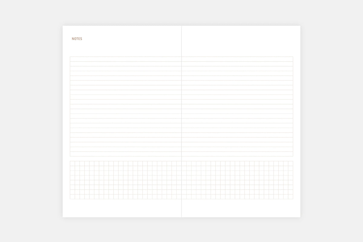 Copper 2027 Calendar Light Softcover - Fountain Pen Friendly Planner -  Notes