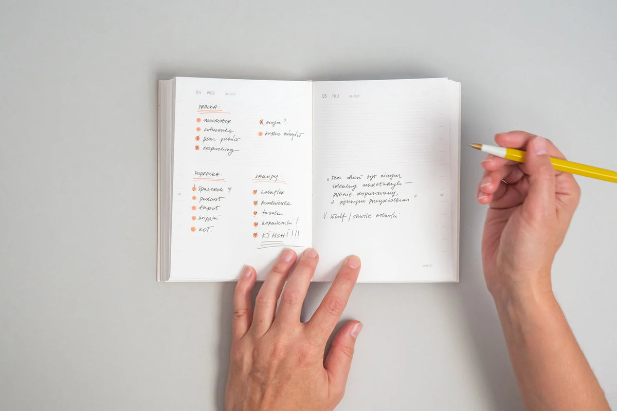 Everyday 2026 Daily Calendar  - Fountain Pen Friendly Planner - Made in Poland Daily pages in use