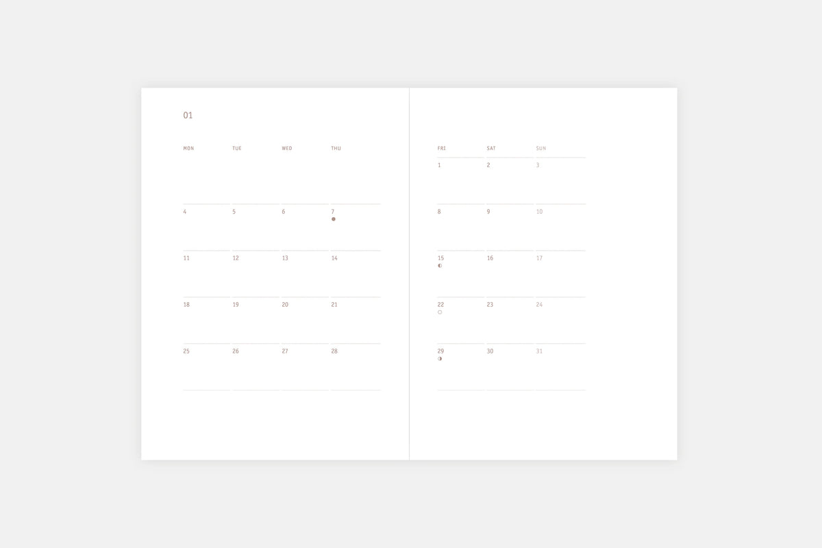 Everyday 2026 Daily Calendar  - Fountain Pen Friendly Planner - Made in Poland monthly spread
