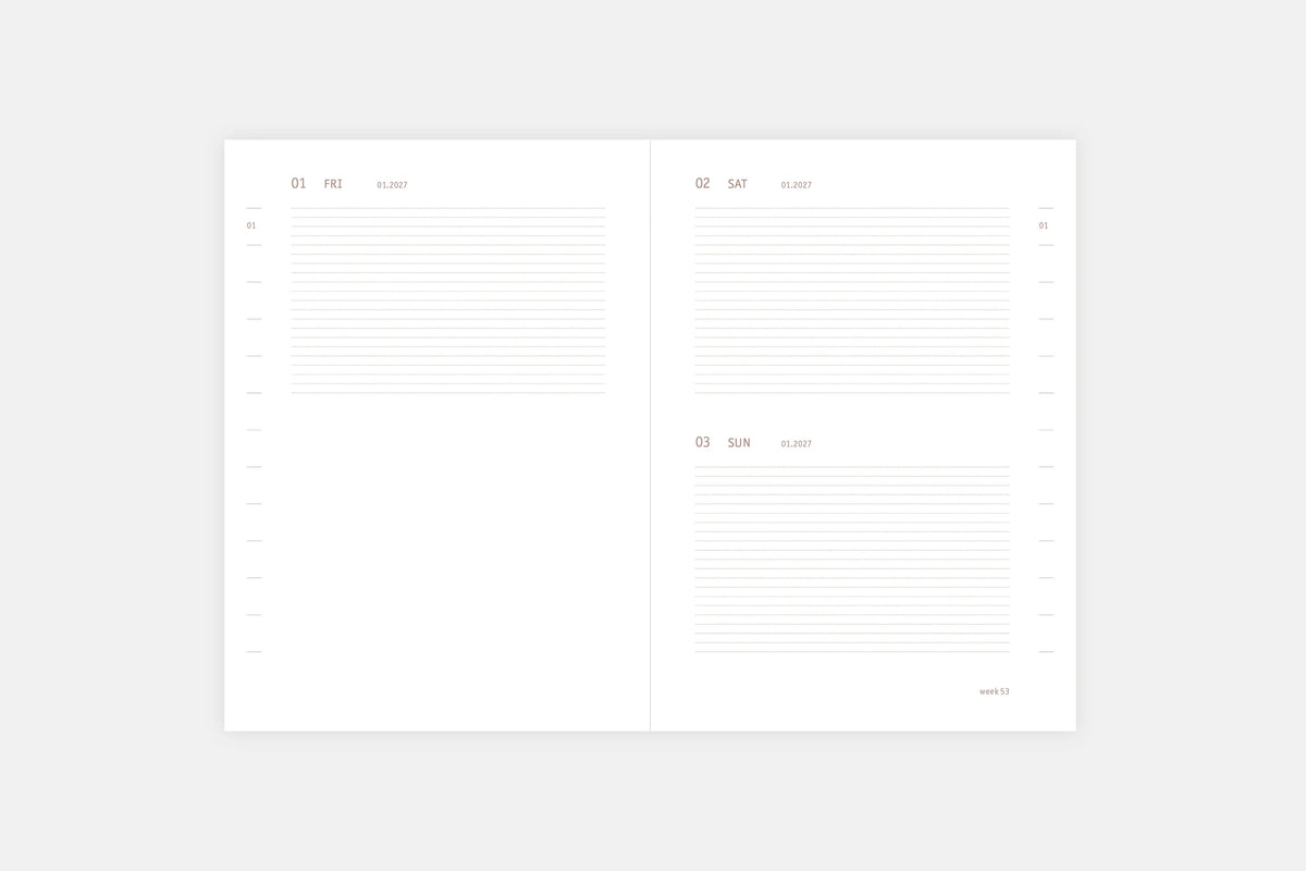 Everyday 2026 Daily Calendar  - Fountain Pen Friendly Planner - Made in Poland Daily spread