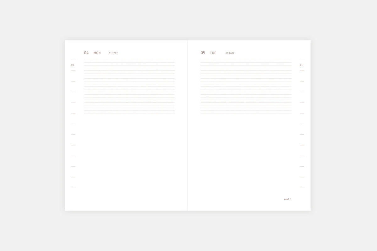 Everyday 2026 Daily Calendar  - Fountain Pen Friendly Planner - Made in Poland daily spread 2