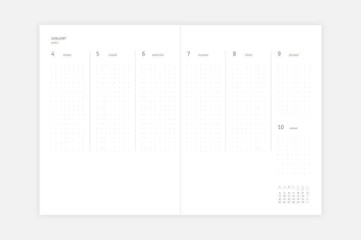 Klasyk 2027 Calendar - Fountain Pen Friendly Calendar - Weekly Spread