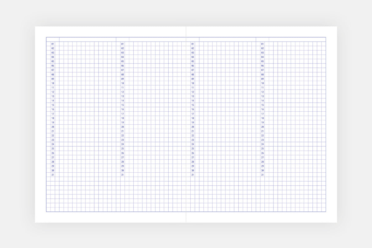 Grid Undated Planner - Fountain Pen Friendly Planner -  Monthly