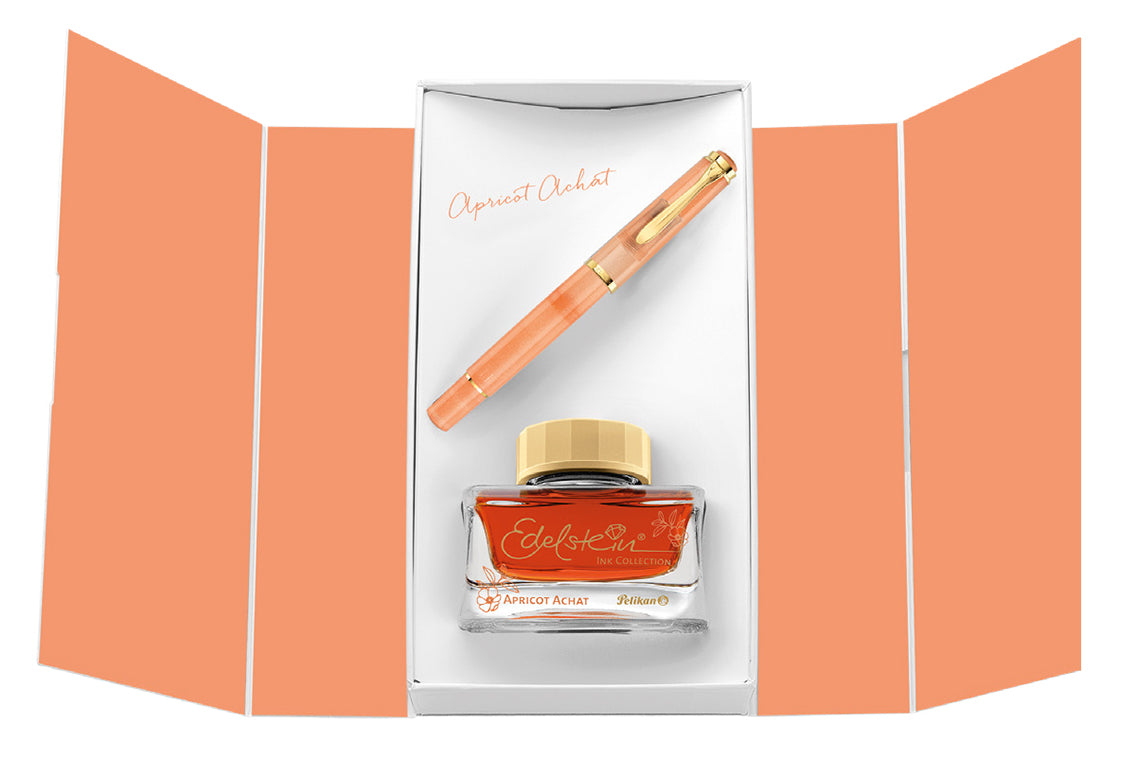 Pelikan Classic M200 Fountain Pen - Apricot Achat - Special Edition - Gift Set - Made In Germany set