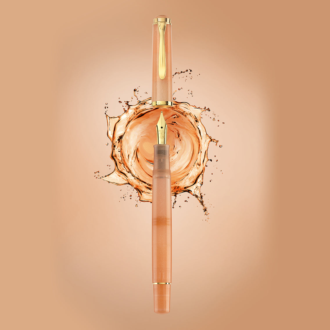 Pelikan Classic M200 Fountain Pen - Apricot Achat - Special Edition - Gift Set - Made In Germany splash