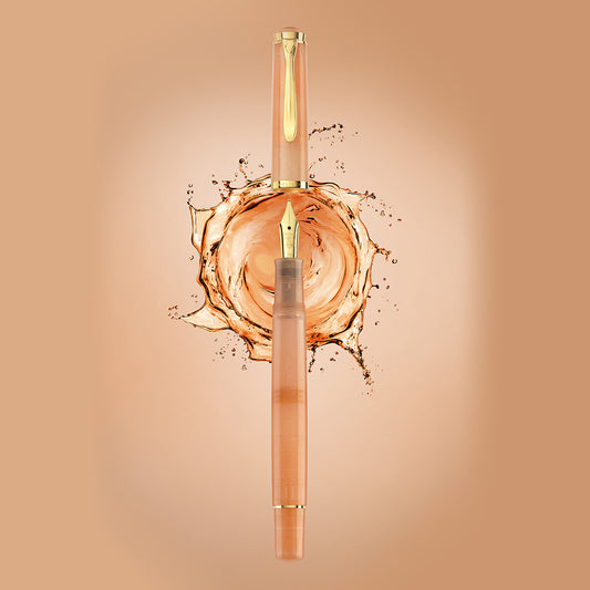 Pelikan Classic M200 Fountain Pen - Apricot Achat - Special Edition - Gift Set - Made In Germany splash