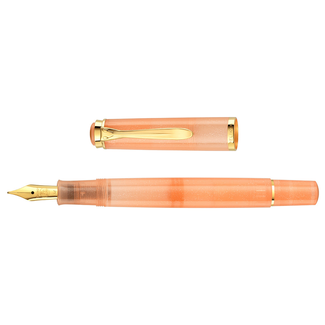 Pelikan Classic M200 Fountain Pen - Apricot Achat - Special Edition - Gift Set - Made In Germany uncapped