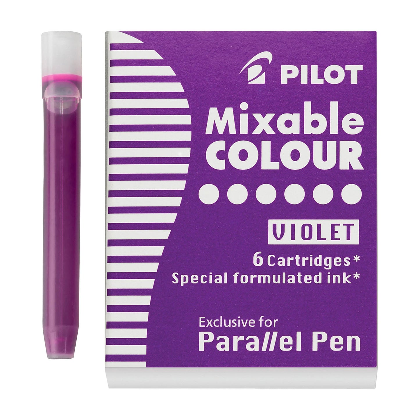 Pilot Parallel Mixable Colour Fountain Pen Ink - 6 Cartridges - Violet Purple