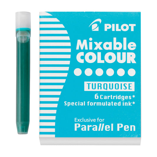 Pilot Parallel Mixable Colour Fountain Pen Ink - 6 Cartridges - Turquoise