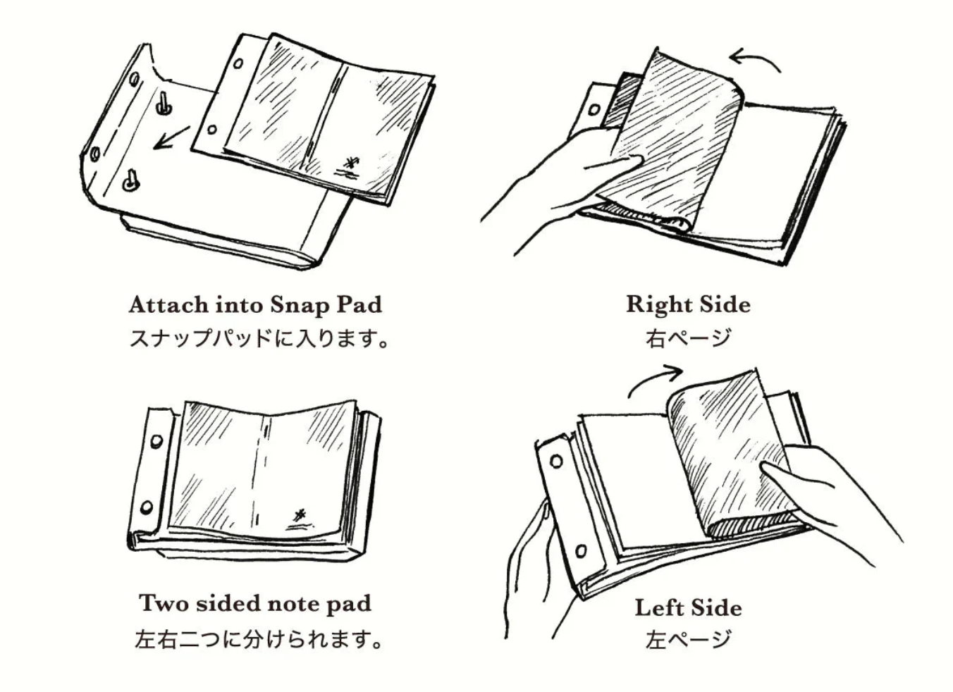 Postalco Snap Pad Memo Pad - A6 - Fountain Pen Friendly Paper - Made in Japan Instructions