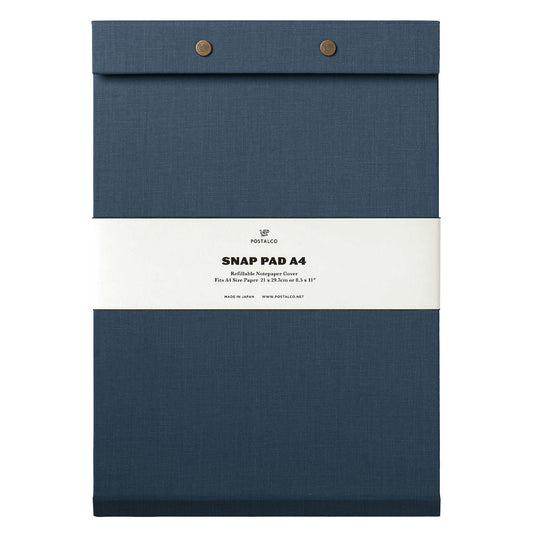 Postalco Snap Pad Notepad A4 - Dark Blue - Fountain Pen Friendly - Made in Japan