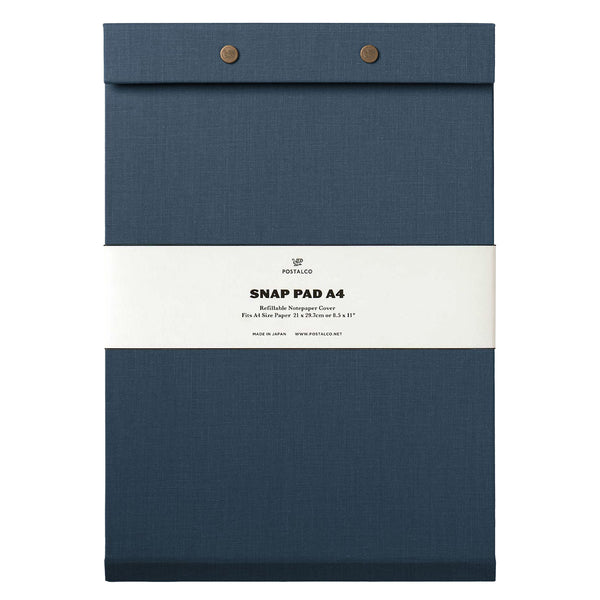 Postalco Snap Pad Notepad A4 - Dark Blue - Fountain Pen Friendly - Made in Japan