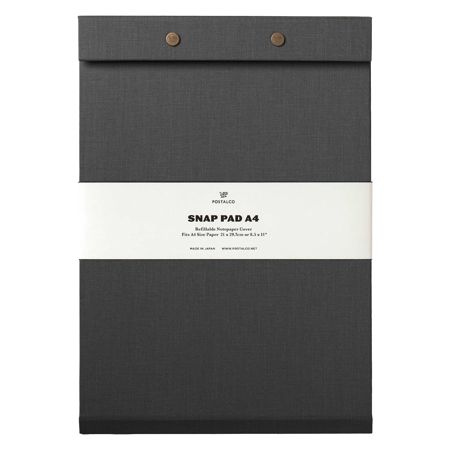 Postalco Snap Pad Notepad A4 - Faded Black - Fountain Pen Friendly - Made in Japan
