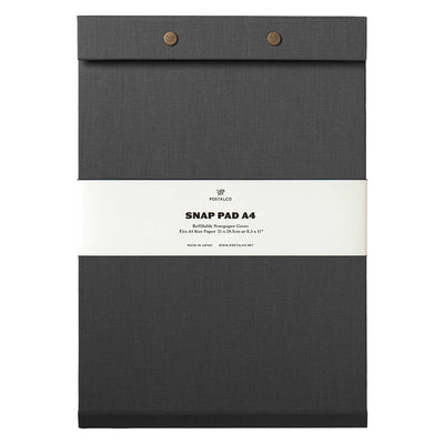 Postalco Snap Pad Notepad A4 - Faded Black - Fountain Pen Friendly - Made in Japan