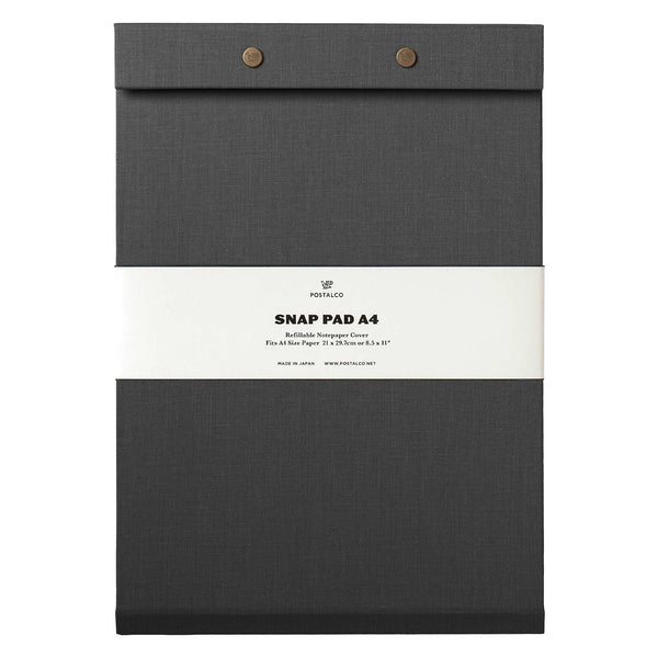 Postalco Snap Pad Notepad A4 - Faded Black - Fountain Pen Friendly - Made in Japan