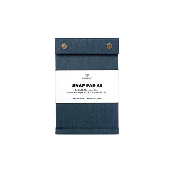 Postalco Snap Pad Notepad A6 - Dark Blue - Fountain Pen Friendly - Made in Japan