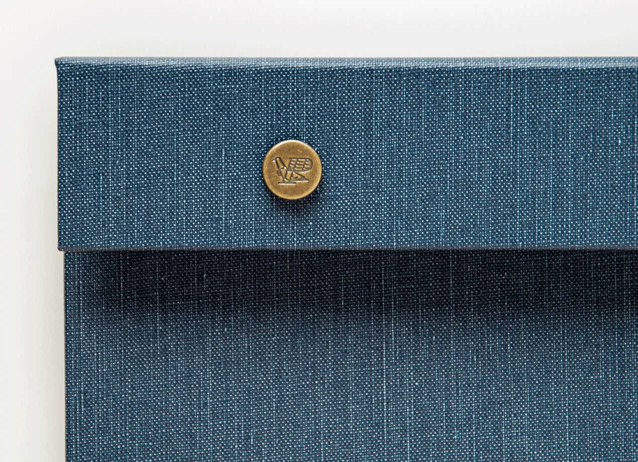 Postalco Snap Pad Notepad A6 - Dark Blue - Fountain Pen Friendly - Made in Japan button detail