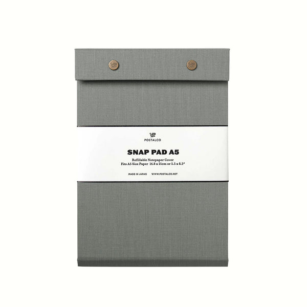 Postalco Snap Pad Notepad A5 - Ash Gray - Fountain Pen Friendly - Made in Japan