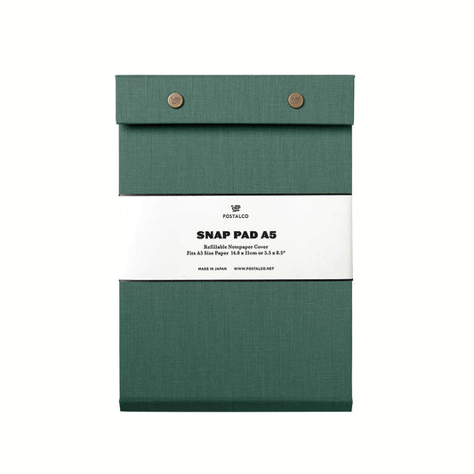 Postalco Snap Pad Notepad A5 - Dark Green - Fountain Pen Friendly - Made in Japan