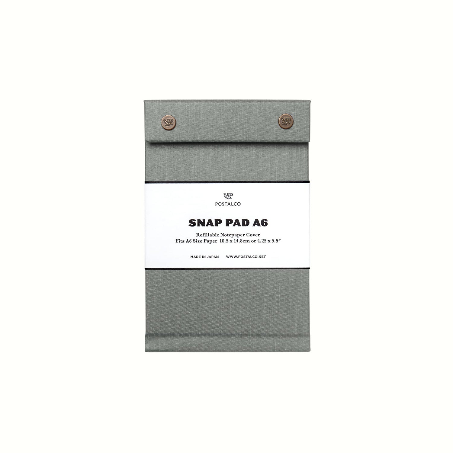 Postalco Snap Pad Notepad A6 - Ash Gray - Fountain Pen Friendly - Made in Japan