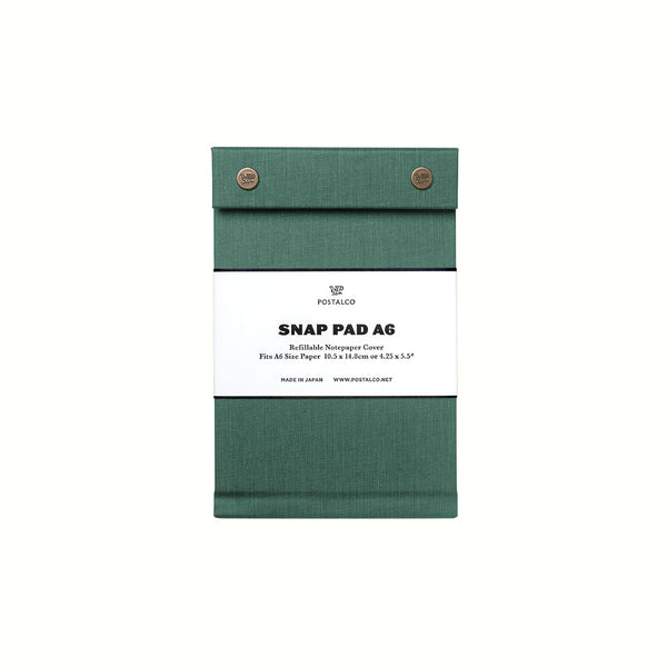 Postalco Snap Pad Notepad A6 - Dark Green - Fountain Pen Friendly - Made in Japan
