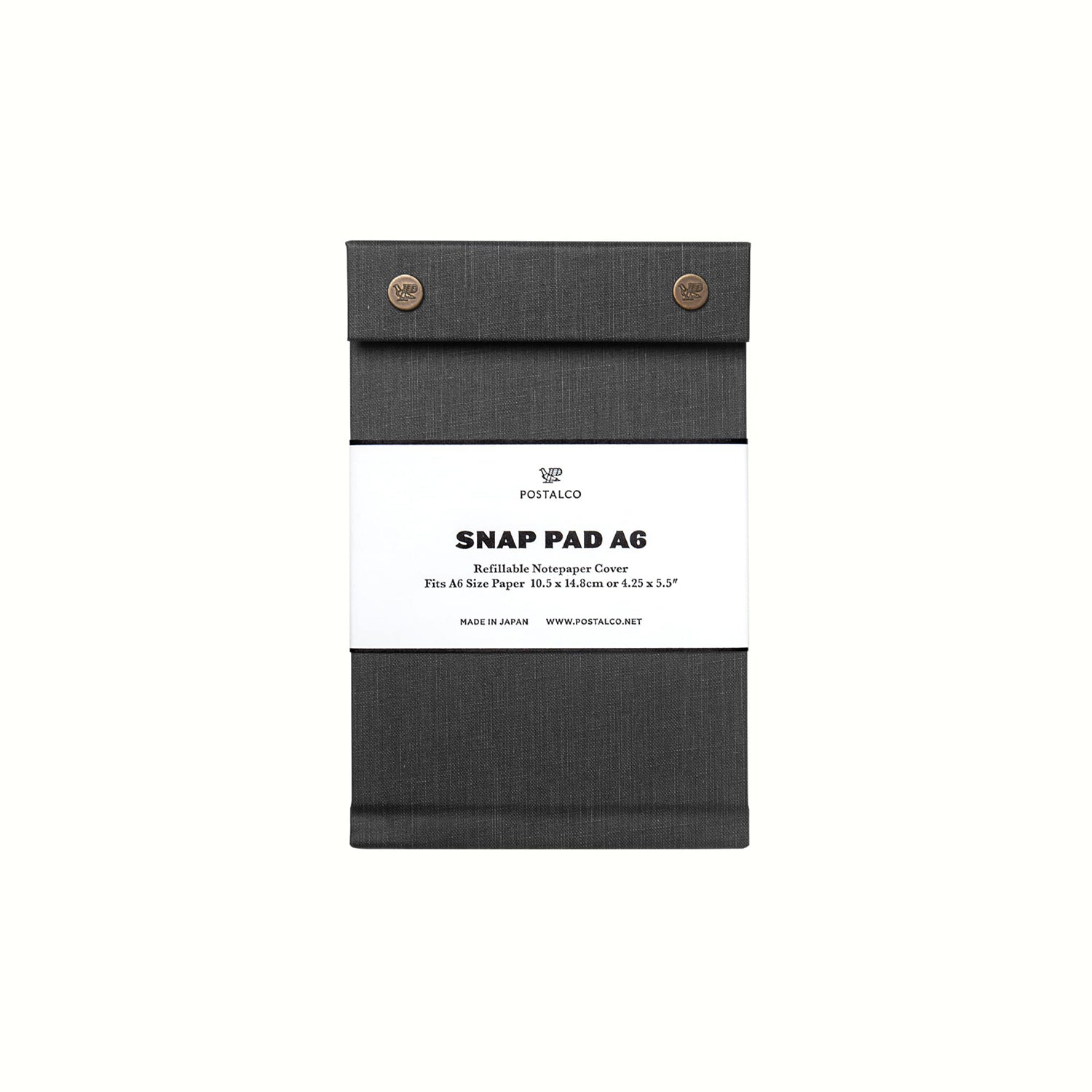 Postalco Snap Pad Notepad A6 - Faded Black - Fountain Pen Friendly - Made in Japan