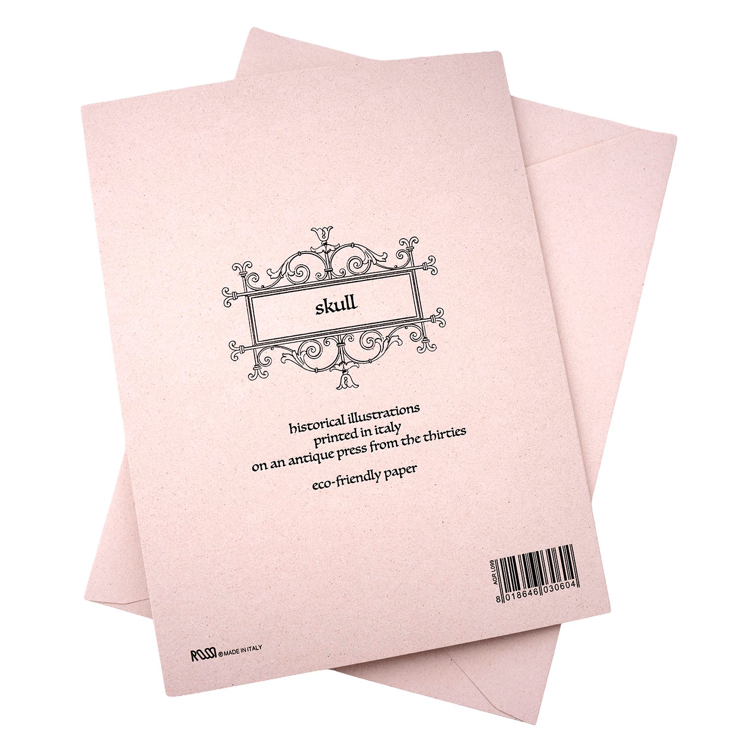 Rossi 1931 15th Century Illustration Note Cards - Skull | Made in Italy Back