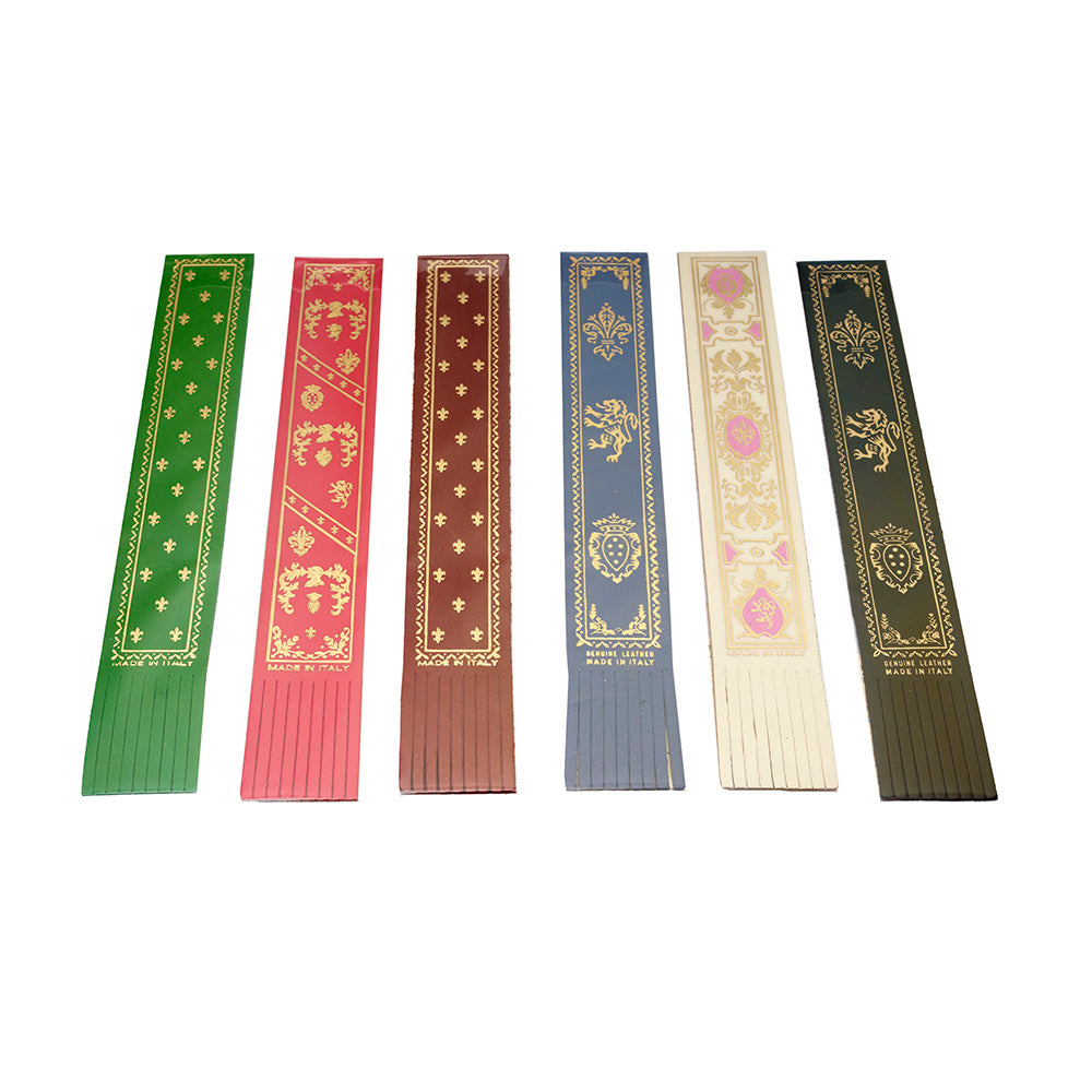 Heraldic-Style Italian Leather Bookmarks Made In Italy