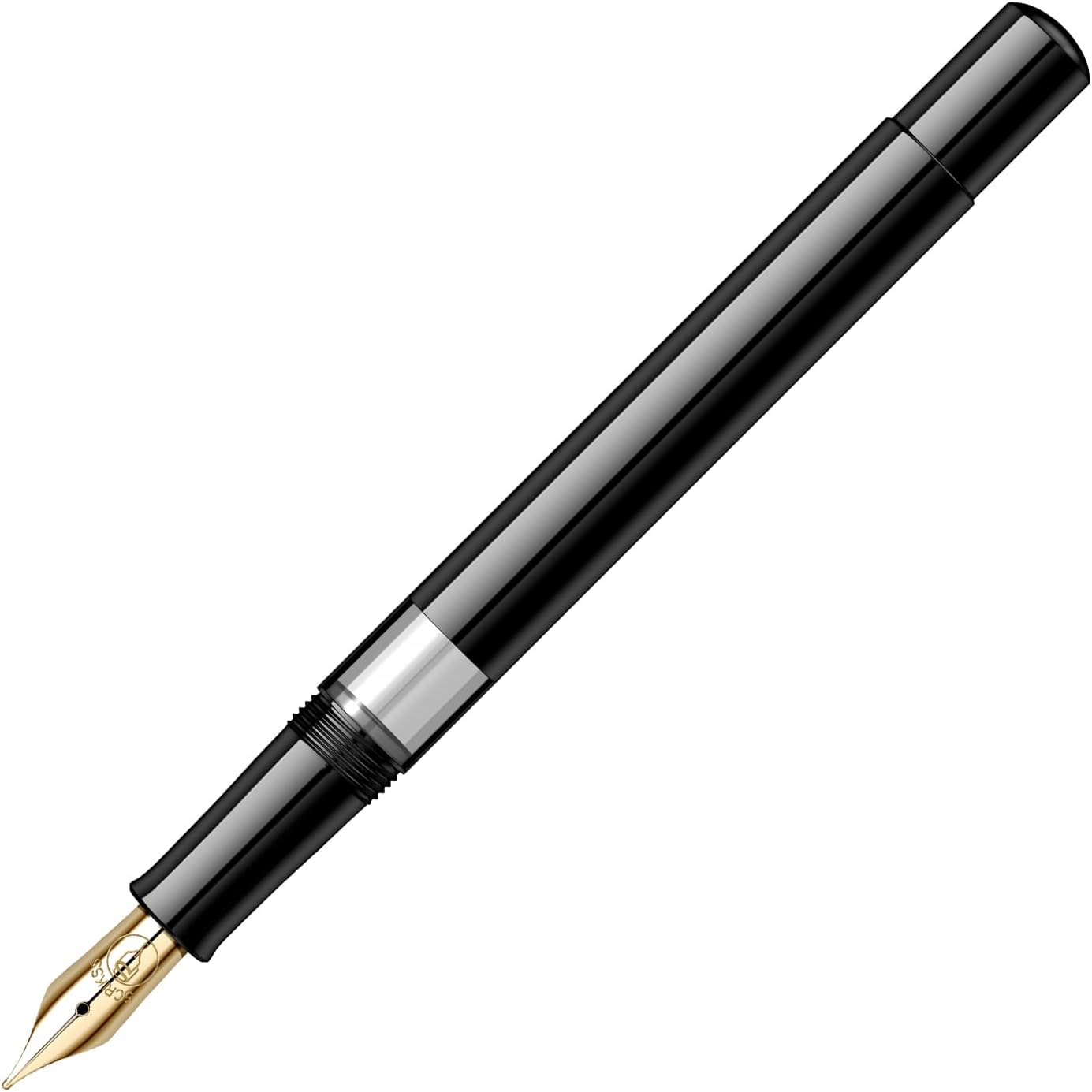 Scrikss 419 Fountain Pen - Black - Piston Filler - Made In Turkey uncapped