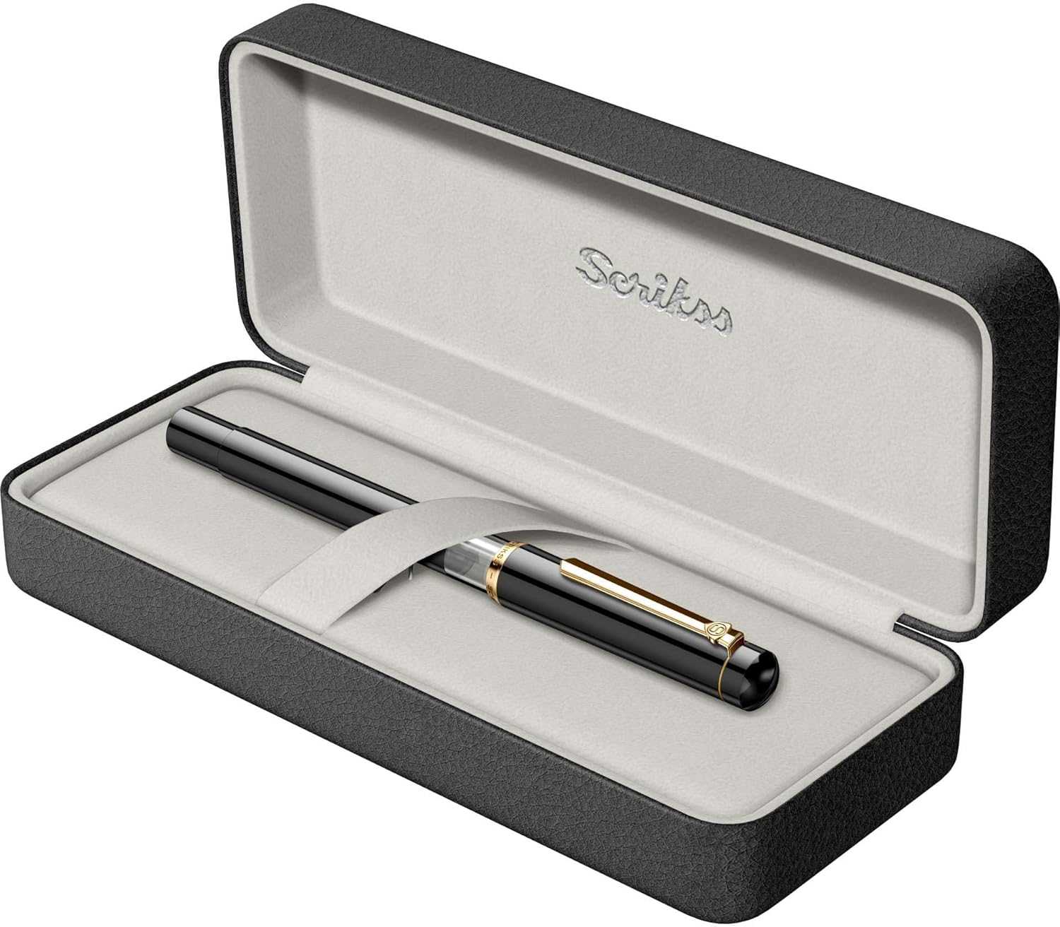 Scrikss 419 Fountain Pen - Black - Piston Filler - Made In Turkey box open