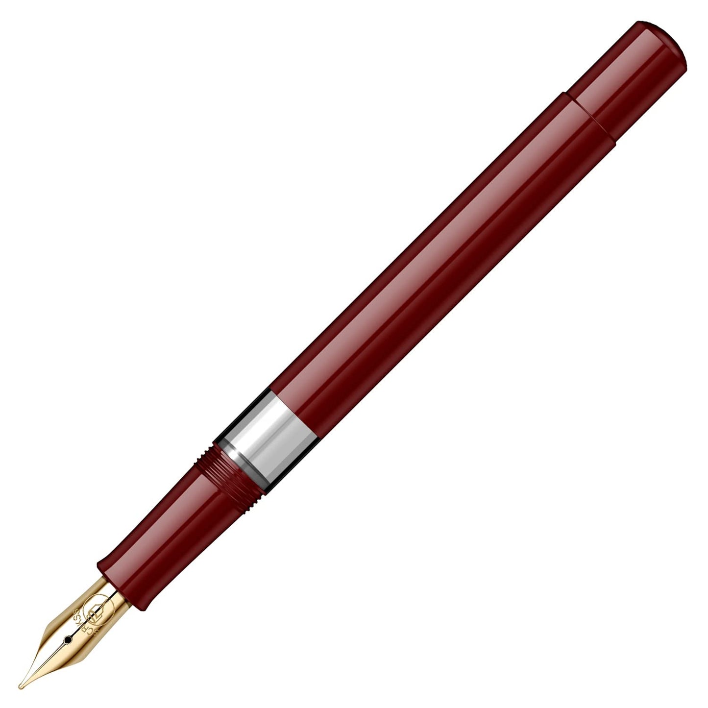 Scrikss 419 Fountain Pen - Burgundy - Piston Filler - Made In Turkey uncapped