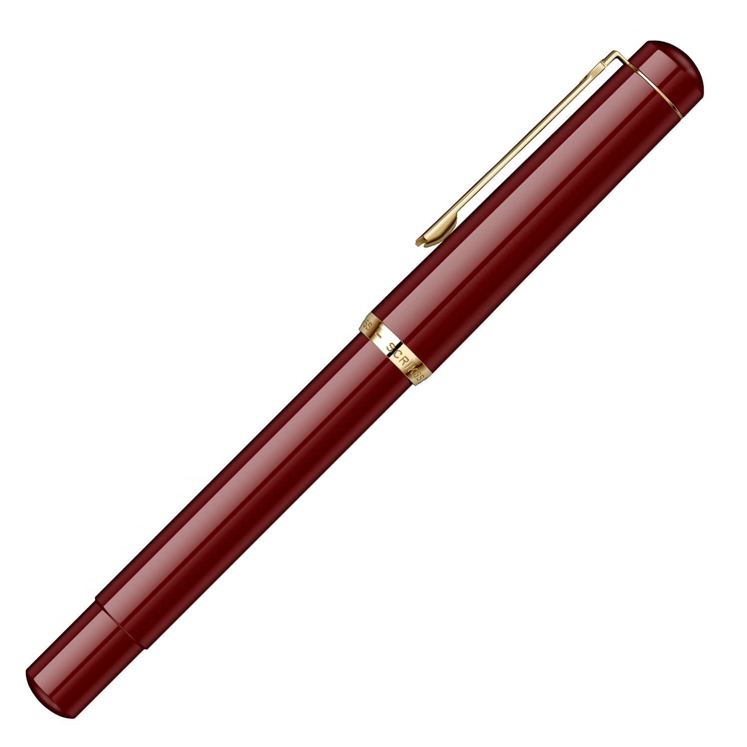 Scrikss 419 Fountain Pen - Burgundy - Piston Filler - Made In Turkey capped