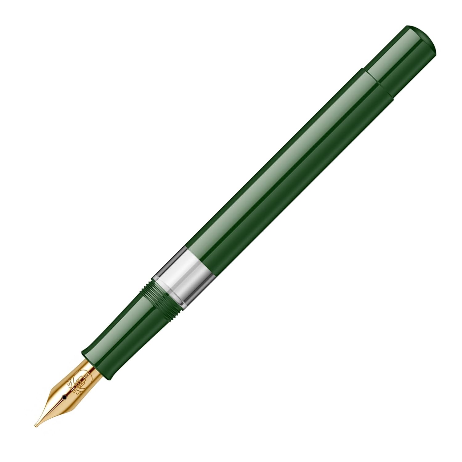Scrikss 419 Fountain Pen - Dark Green Petrol - Piston Filler - Made In Turkey uncapped