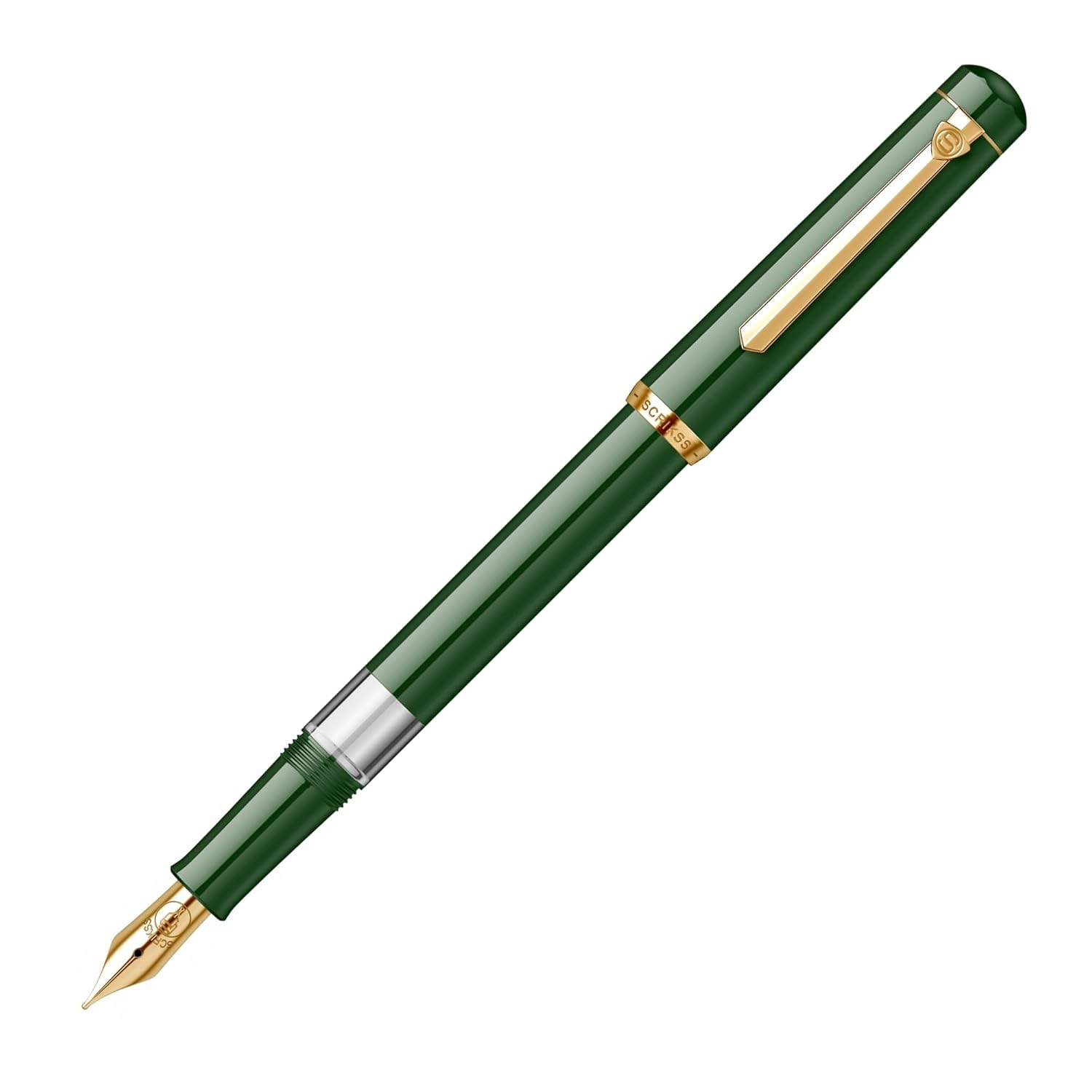 Scrikss 419 Fountain Pen - Dark Green Petrol - Piston Filler - Made In Turkey Posted
