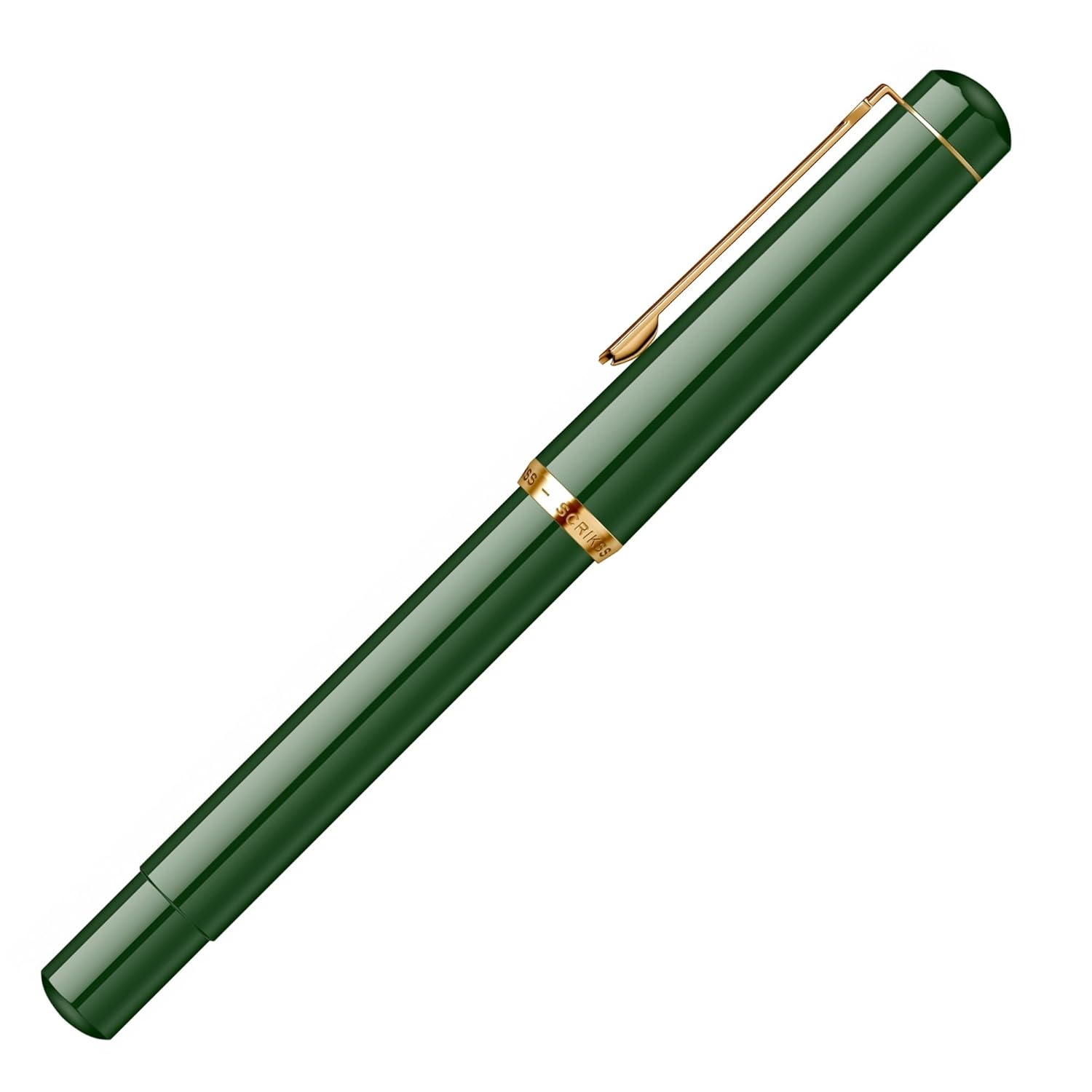 Scrikss 419 Fountain Pen - Dark Green Petrol - Piston Filler - Made In Turkey capped